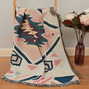 Najavo Diamond Pastel Pink Throw/Picnic Rug