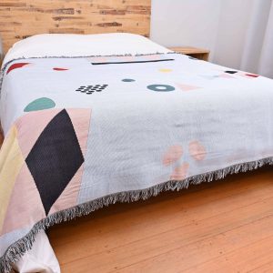 Sky Blue Geometric Throw Large/Picnic Rug