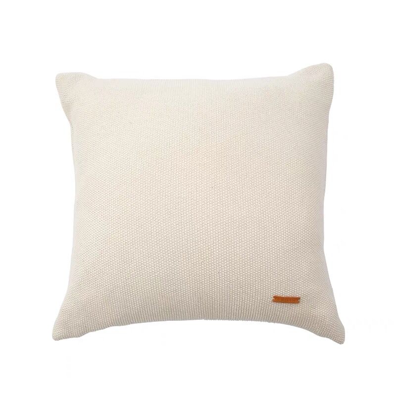 White Solid Knit Cushion