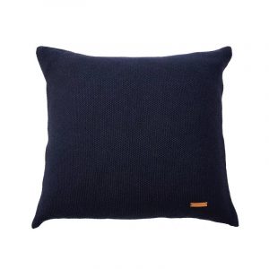 Navy Blue Solid Knit Cushion