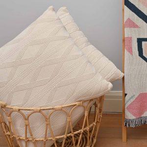 Triple Twisted Diamond Knitted Cushion