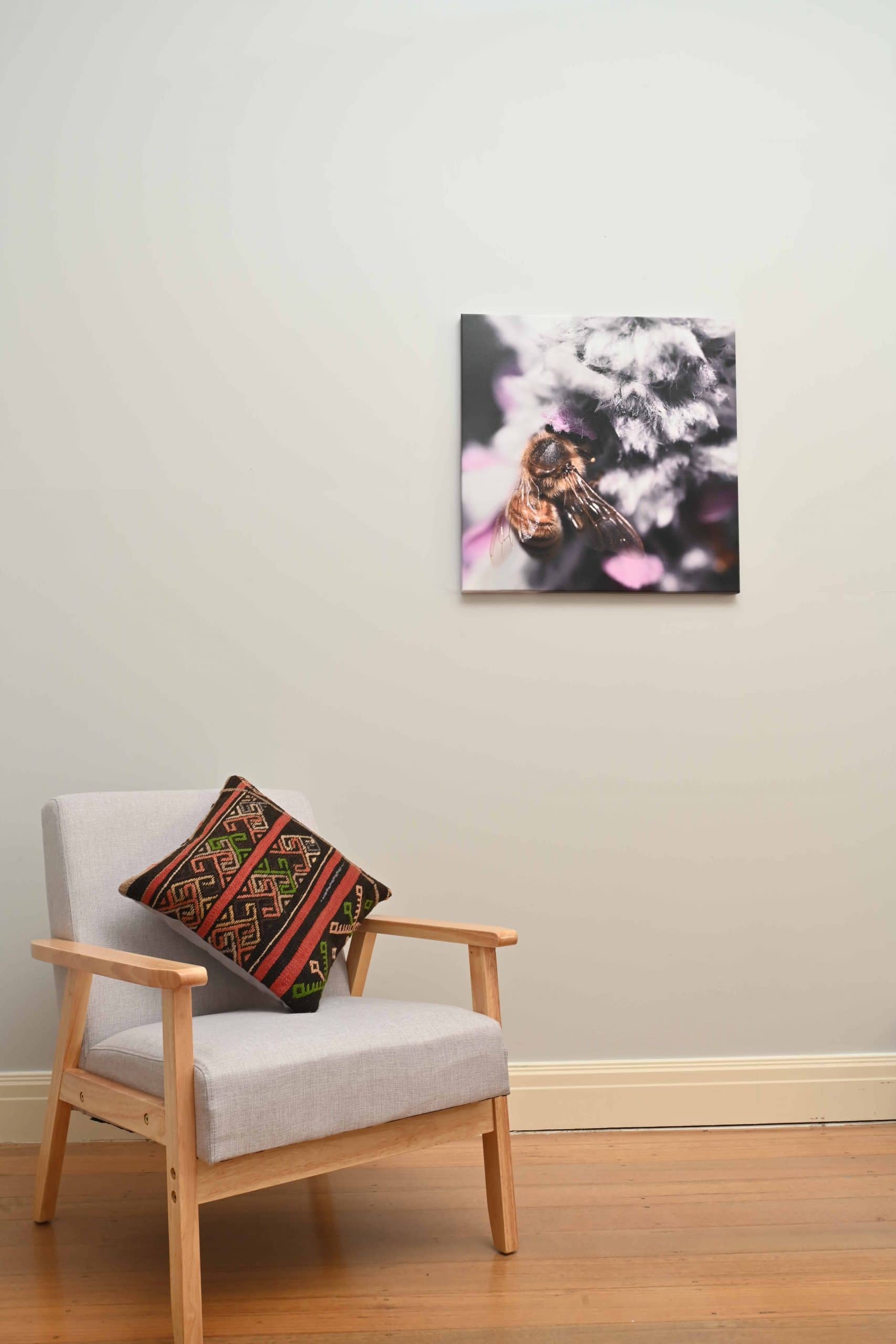Lamb's Ear Bee Canvas Print Wall Art - Image 2