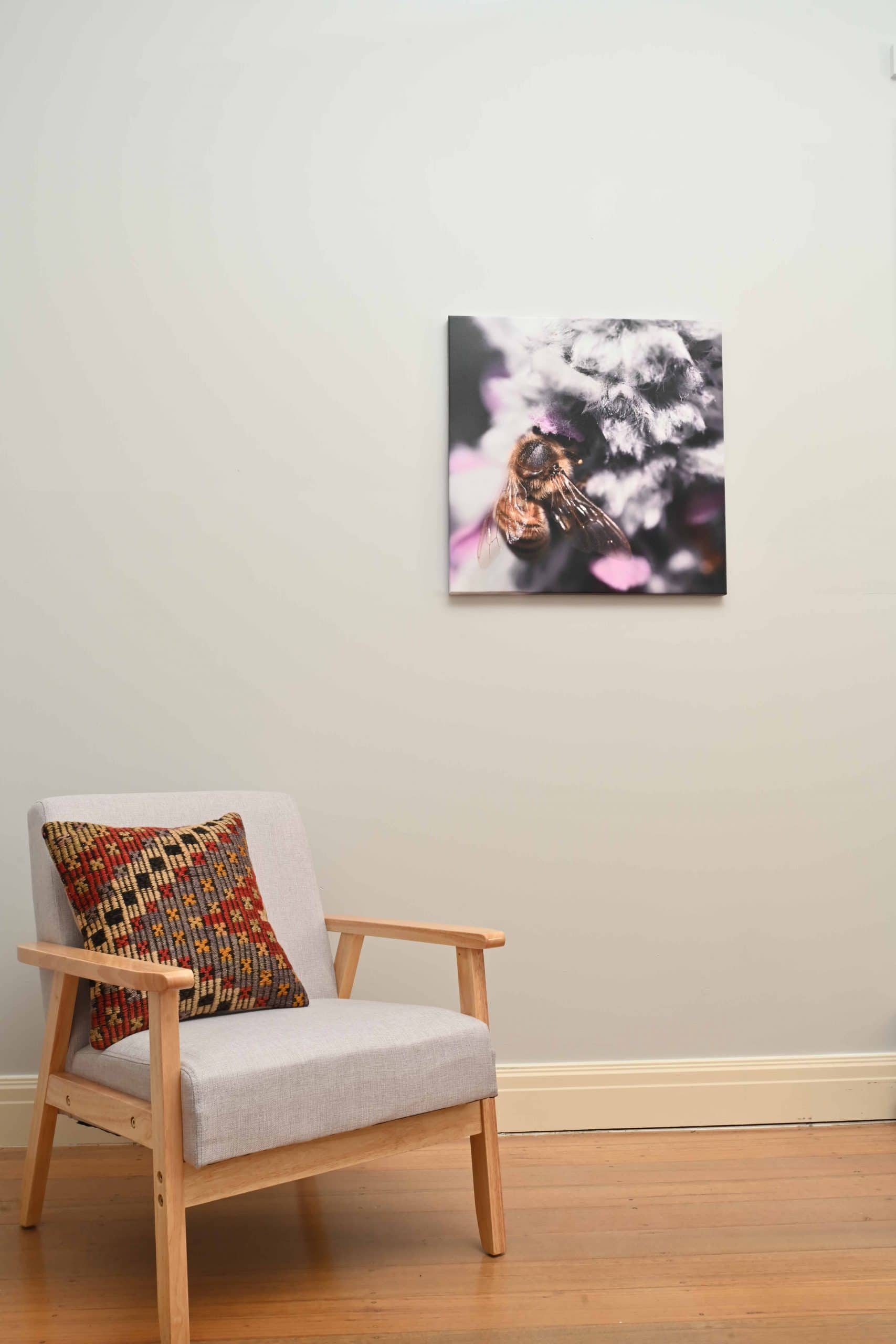 Lamb's Ear Bee Canvas Print Wall Art - Image 3