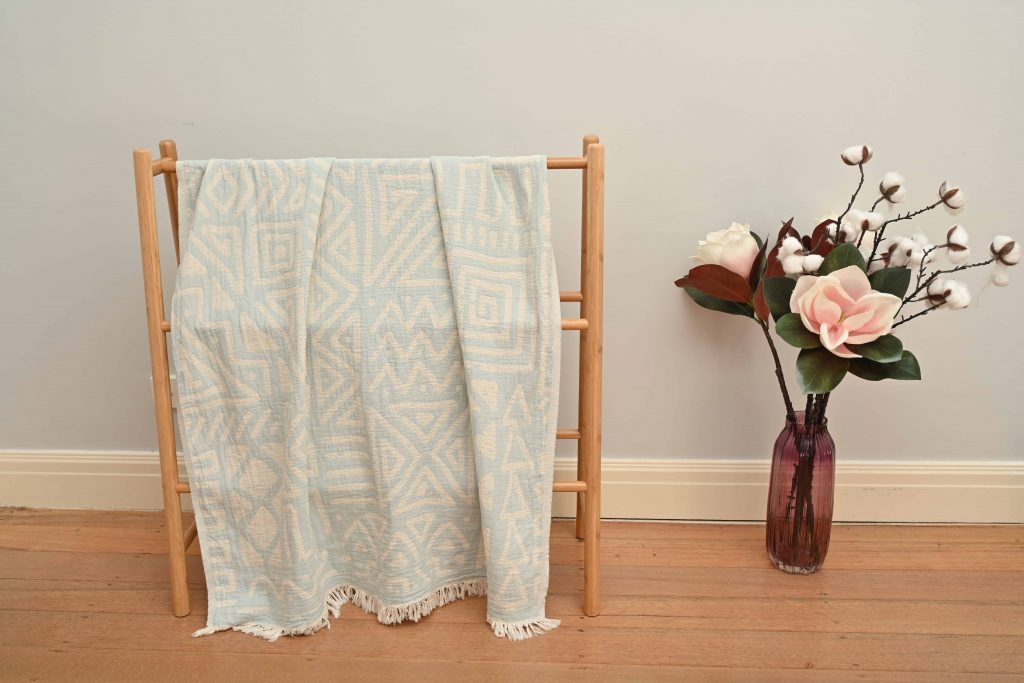 Mint Geometric Turkish Towel