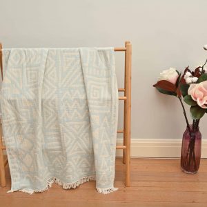 Mint Geometric Turkish Towel
