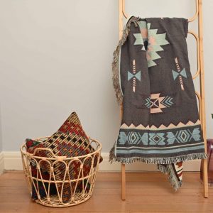 White Aztec Star Throw/Picnic Rug