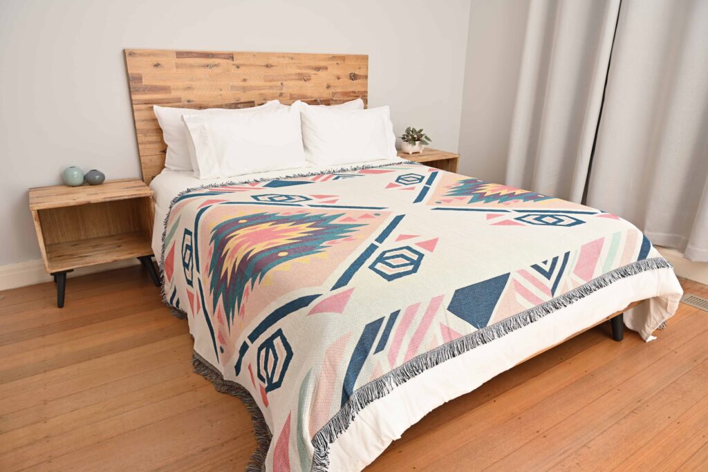 Najavo Diamond Pastel Pink Large Throw/Picnic Rug