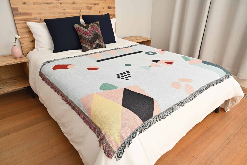 Sky Blue Geometric Throw/Picnic Rug Small