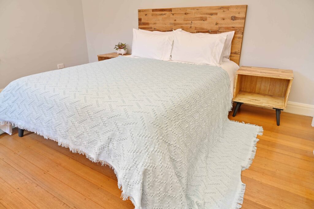 Vintage Style Woven Throw Extra Large Sky Blue